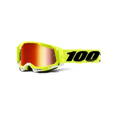 Brýle 100% RACECRAFT 2 Yellow - Mirror Red Lens