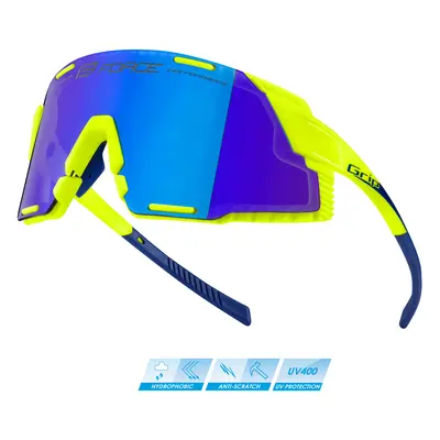 Brýle FORCE GRIP fluo - modré revo sklo