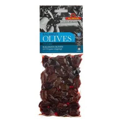 ILIDA Olivy černé KALAMATA s oregánem, s peckou 150 g