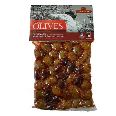 ILIDA Mix zelených a černých oliv s BUKOVEM, s peckou 250 g LIMITOVANÁ EDICE