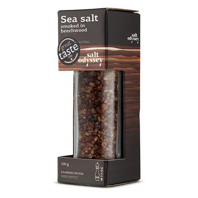 SALT ODYSSEY Uzená mořská hrubá sůl na bukovém dřevě 110 g mlýnek