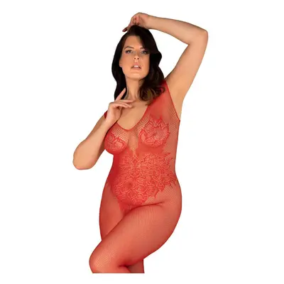 Žhavé body N112 bodystocking red - Obsessive červená