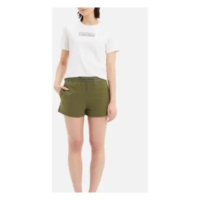 Dámský kraťasový set - QS6804E 0SR bílá/khaki - Calvin Klein bílá/khaki