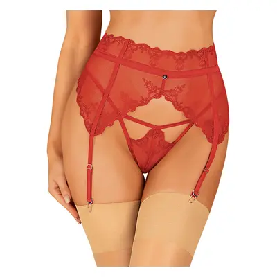 Smyslný podvazkový pás Lonesia garter belt - Obsessive červená