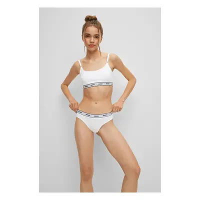 Dámská tanga Triplet Thong Stripe 3 pack 50469681 bílá - Hugo Boss bílá