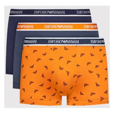 Pánské boxerky 111357 2R717 96735 - tm.modrá/oranžová - Emporio Armani tm.modro-oranžová