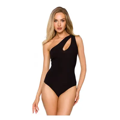 M726 Cut-out necline bodysuit - black