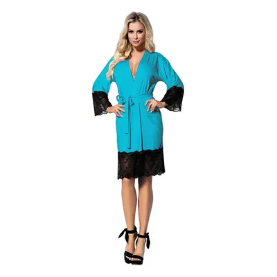 DKaren Housecoat Jasmin Turquoise tyrkysová