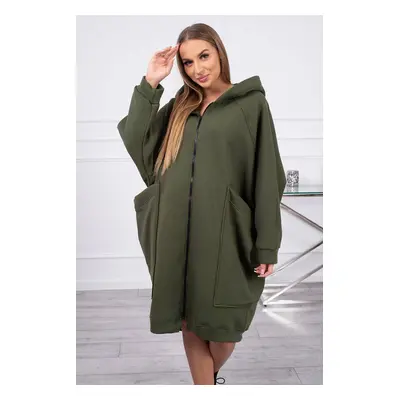 Zateplená oversize mikina v khaki barvě UNI