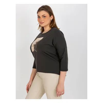 Dámská halenka RV BZ 8484.15P tmavá khaki - FPrice