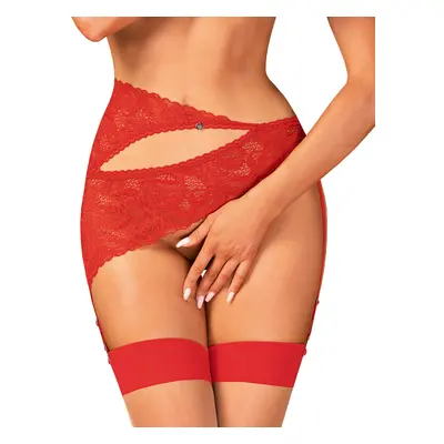 Elegantní podvazkový pás Atenica garter belt - Obsessive červená