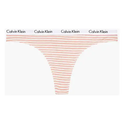 Tanga D1617E - WAN - béžová proužkem - Calvin Klein