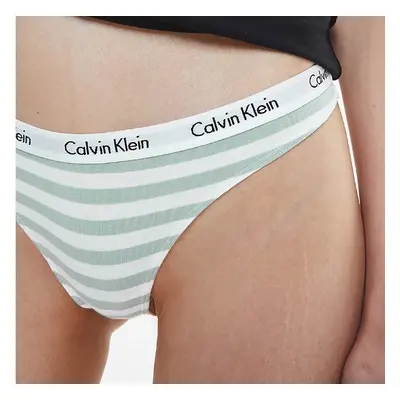 Dámská tanga D1617E 5XD bílá/zelená - Calvin Klein bílo-zelená