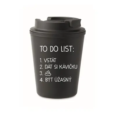 TO DO LIST: BÝT ÚŽASNÝ - černý termohrnek