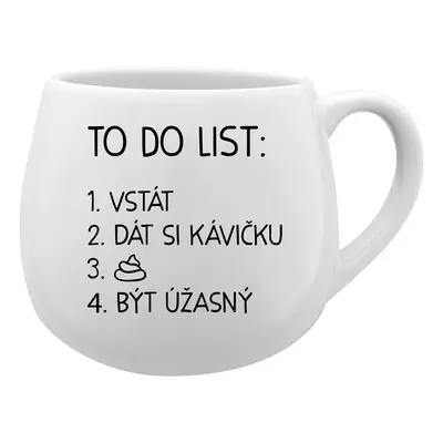 TO DO LIST: BÝT ÚŽASNÝ - bílý keramický hrníček