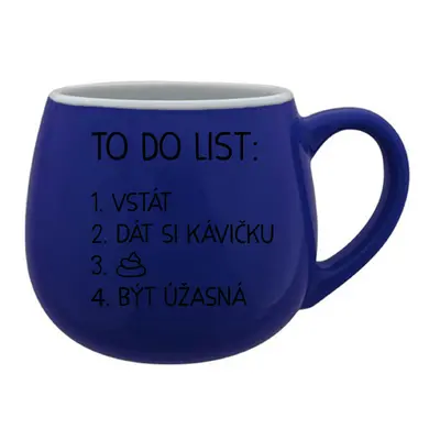 TO DO LIST: BÝT ÚŽASNÁ - modrý keramický hrníček