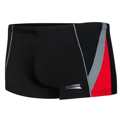 AQUA SPEED Plavecké šortky Diego Black/Grey/Red Pattern 136