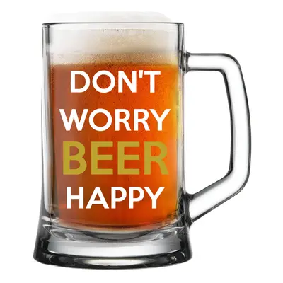 DON'T WORRY BEER HAPPY - pivní sklenice 0,5