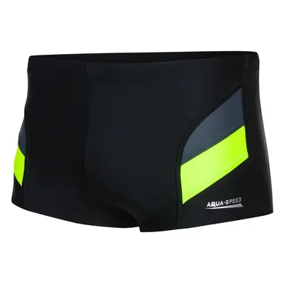 AQUA SPEED Plavecké šortky Aron Black/Green/Grey Pattern 138