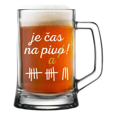 JE ČAS NA PIVO! - pivní sklenice 0,5