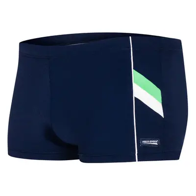 AQUA SPEED Plavecké šortky Ricardo Navy Blue/White/Green Pattern 04