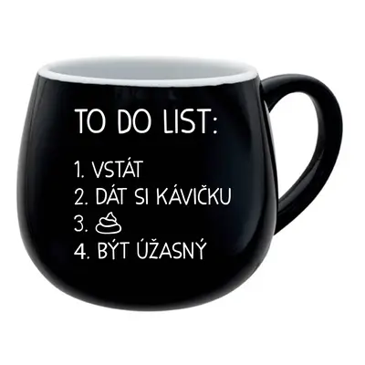 TO DO LIST: BÝT ÚŽASNÝ - černý keramický hrníček