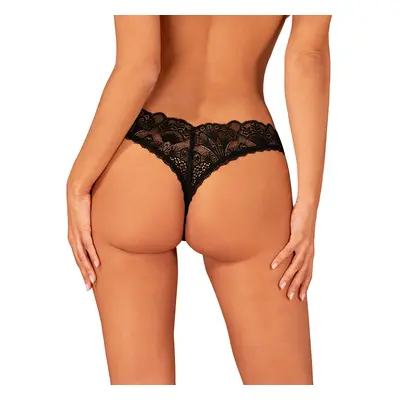 Romantická tanga otevřená Donna Dream crotchless thong - Obsessive černá