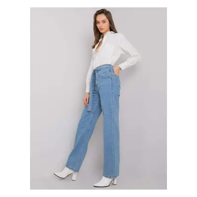 Dámské široké džíny SP-303 - Fprice jeans-sv.modrá