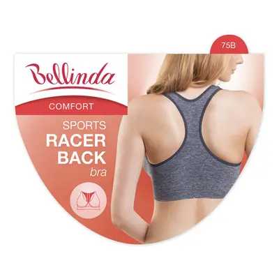 Bezešvá dámská podprsenka s vykrojenými zády SPORTS RACER BACK BRA - BELLINDA - šedá