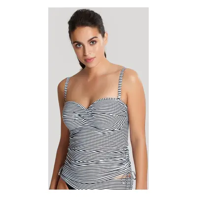 Vrchní díl plavek Swimwear Anya Stripe Bandeau Tankini black/white SW0891