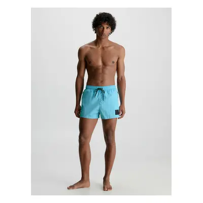 Pánské plavky Short Drawstring Swim Shorts CK Nylon KM0KM00868CU8 modrá - Calvin Klein