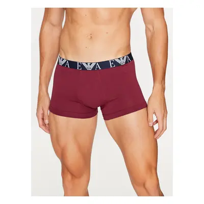 Pánské boxerky 3PACK 111357 3F715 13911 bílo-vínové-tm.modré - Emporio Armani