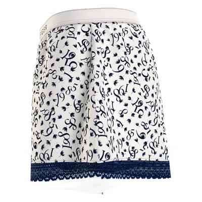 Dámské šortky WOVEN SHORT PRINT UW0UW04944 02X bílé s potiskem - Tommy Hilfiger