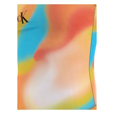 Dámské jednodílné plavky SCOOP ONE PIECE-PRINT KW0KW02086 0G0 oranžovožluté - Calvin Klein