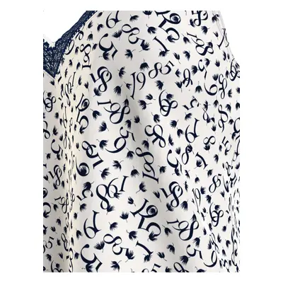 Dámský pyžamový top WOVEN CAMI PRINT UW0UW05006 02X bílý s potiskem - Tommy Hilfiger