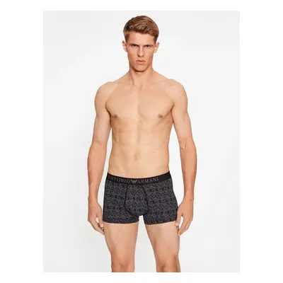 Pánské boxerky 111389 3F506 29221 grafitové s potiskem - Emporio Armani