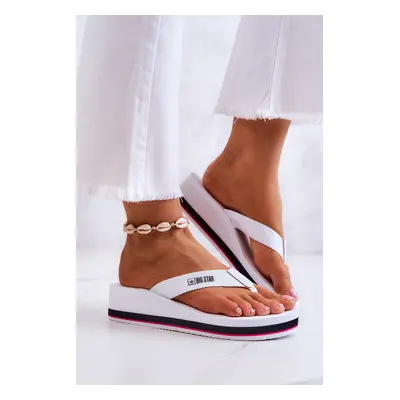 Women's flip-flops on the wedge Big Star JJ274A333 White