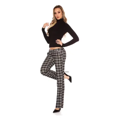 Sexy KouCla caro-pants w. třpytky a řetěz black 34