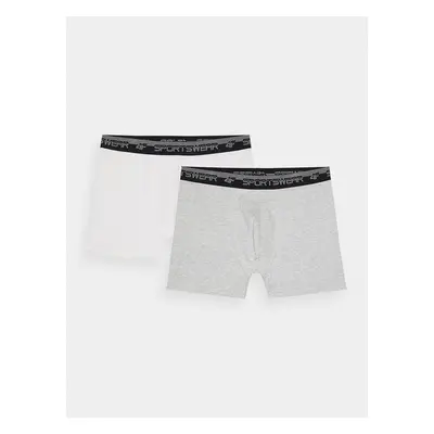 Pánské spodní prádlo boxerky 4F (2Pack) - šedé/bílé