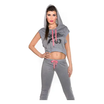 Trendy KouCla Dance chillhoodie + zip na zádech barva grey