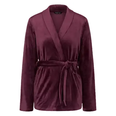 Dámský župan Sensual Velour Robe Top - Triumph burgundy (00EG)