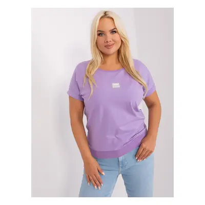 Fialová halenka plus size s kamínky