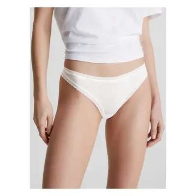 Dámská tanga Thong Bottoms Up 000QD3763E 100 bílá - Calvin Klein