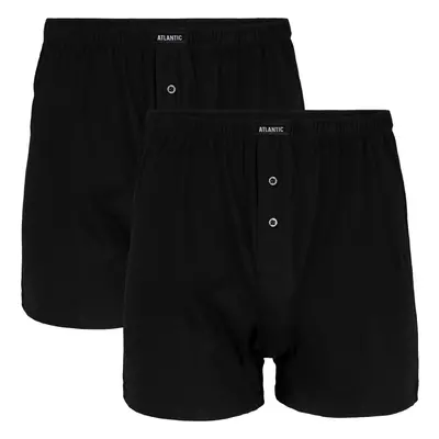 Pánské klasické boxerky ATLANTIC s knoflíčky 2PACK - černé