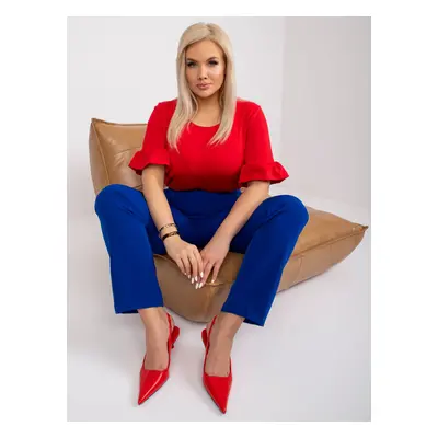 Červená halenka plus size Yareli