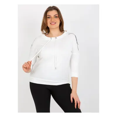 Dámská halenka plus size s 3/4 rukávy - ecru