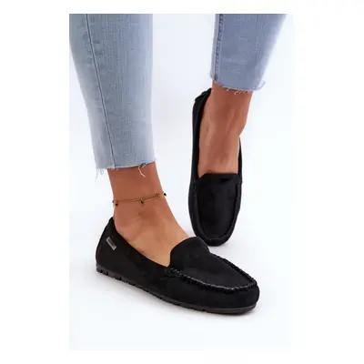 Dámské mokasíny vyrobené z Eco Suede Black Amrutia