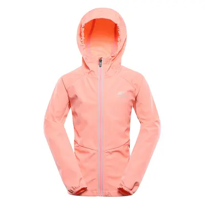 Dětská softshellová bunda s membránou ALPINE PRO SPERTO neon salmon 164-170