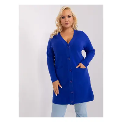 Dámský kobaltový kardigan plus size velikosti XL