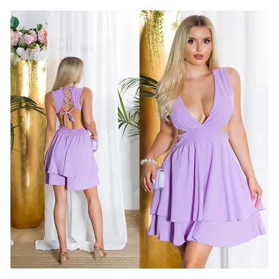 Sexy kombinéza Koucla mit Rückenausschnitt lilac Einheitsgroesse